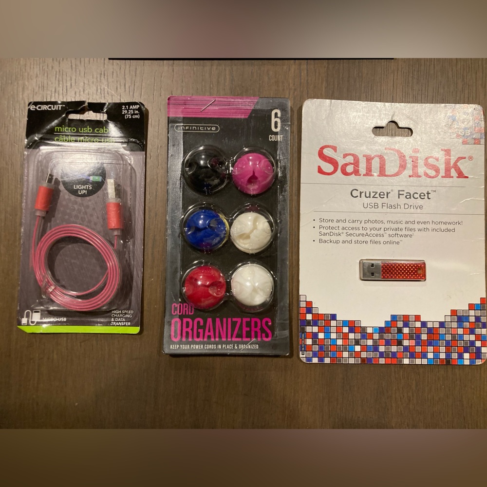Cord Organizers & Flash Drive & USB Cable